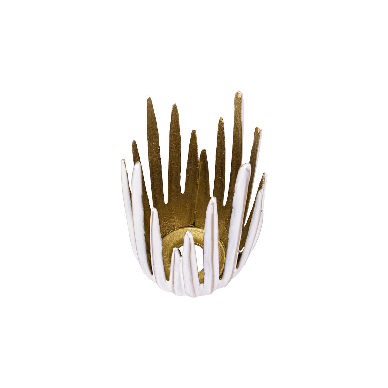 Parco Short Cast Aluminum Candleholder, 12"H x 7.5D