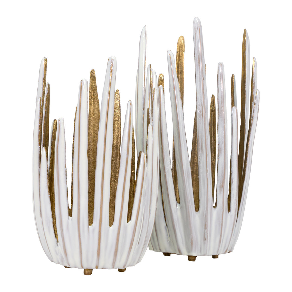 Parco Short Cast Aluminum Candleholder, 12"H x 7.5D