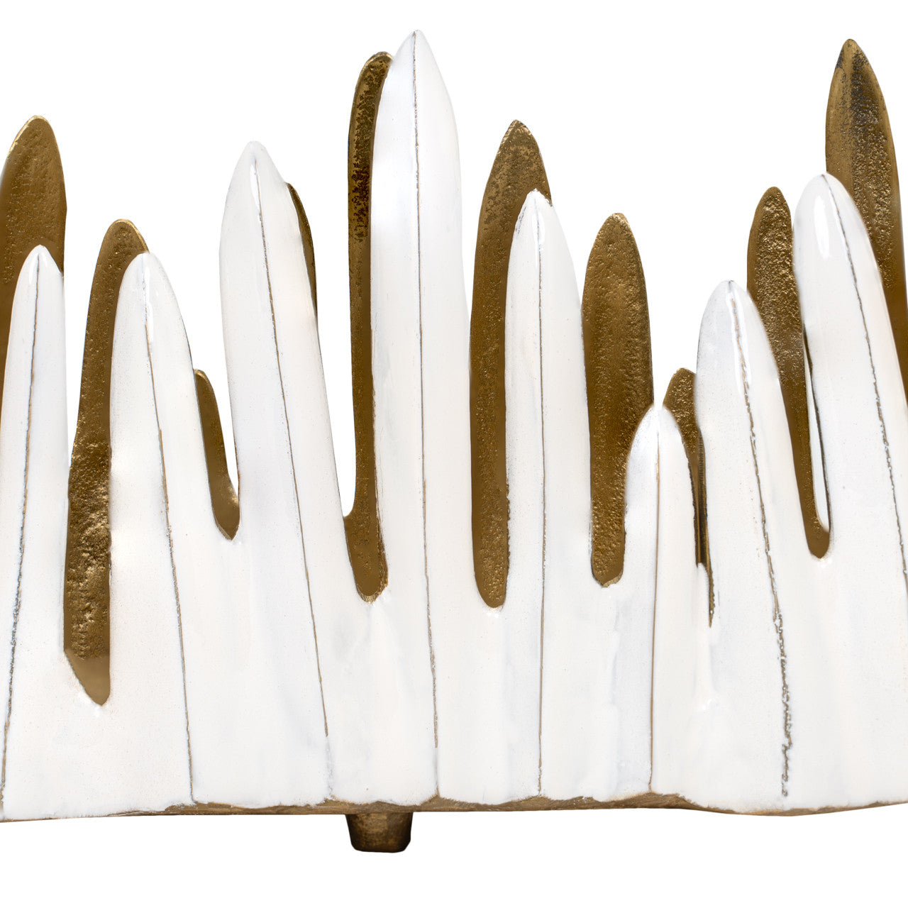Parco White and Gold Bowl Centerpiece, 17"L x 9W x 7H