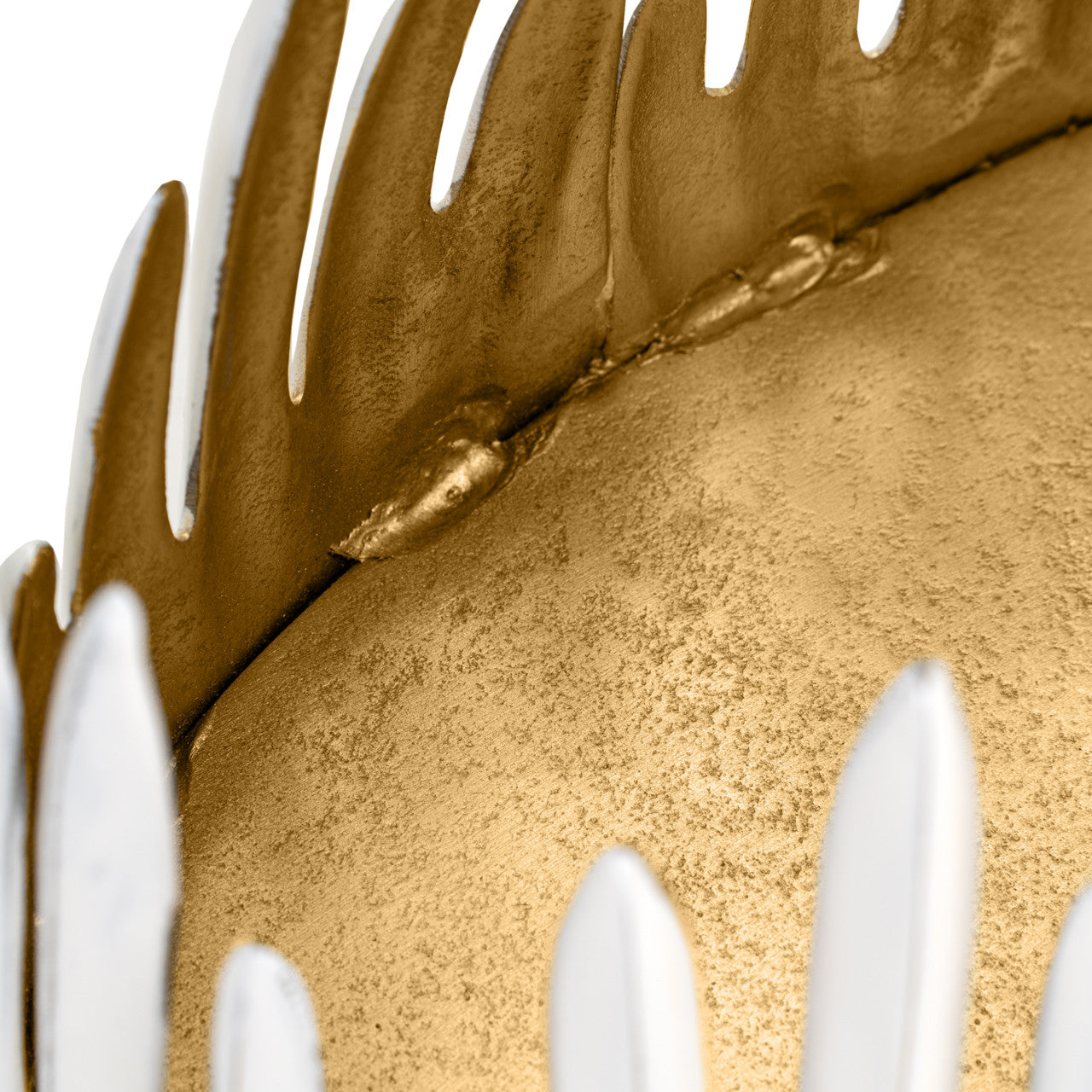 Parco White and Gold Bowl Centerpiece, 17"L x 9W x 7H