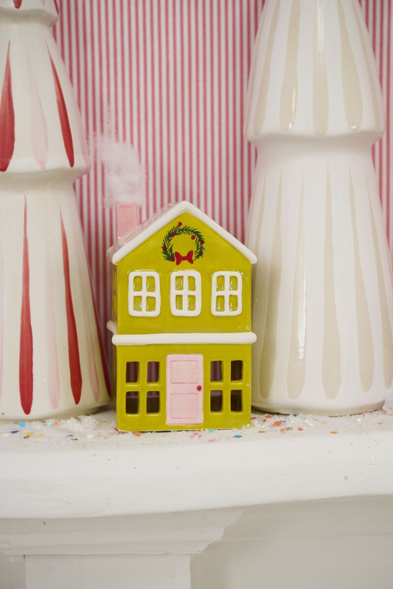 Yellow Merrivale House Figurine 4.25" x 6.5"