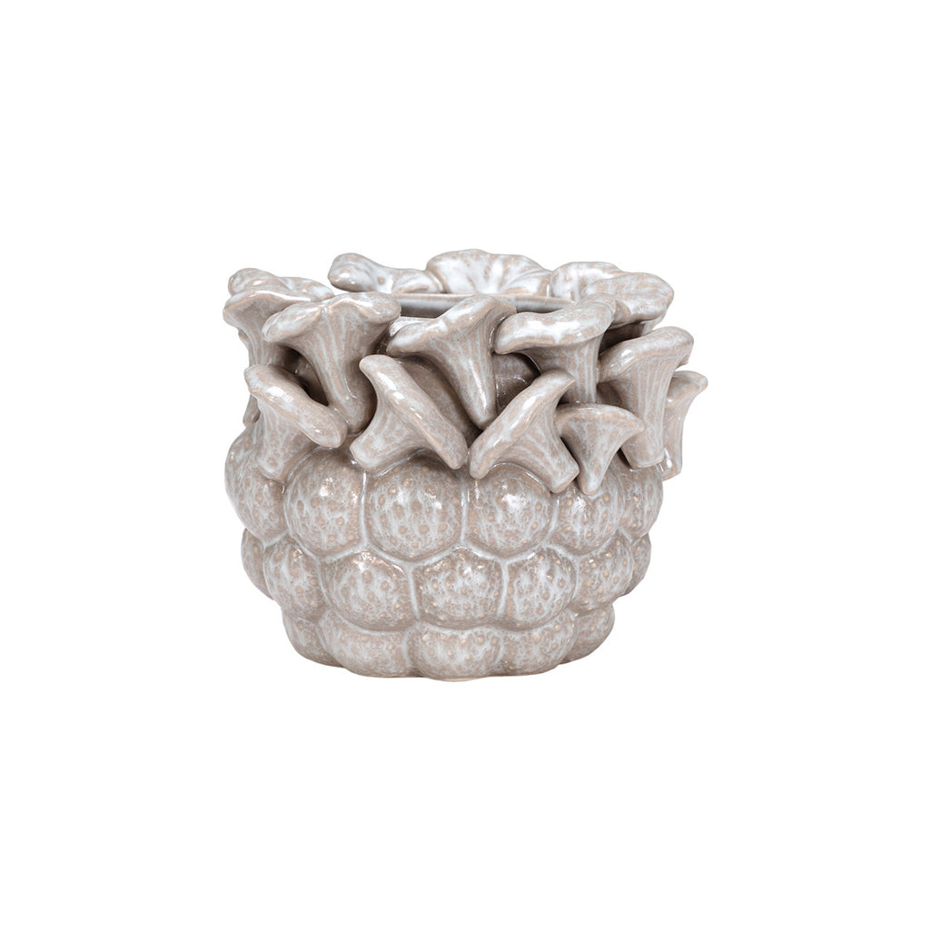 Kade Gray Clay Table Vase, 8"L x 8"W x 6.5"H