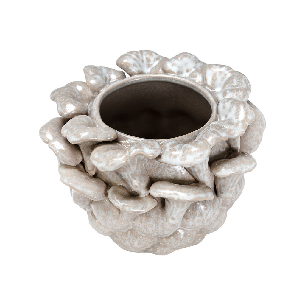 Kade Gray Clay Table Vase, 8"L x 8"W x 6.5"H