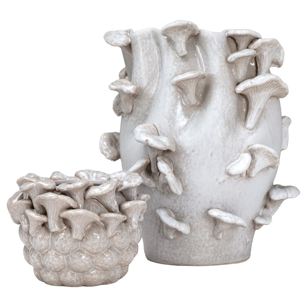 Kade Gray Clay Table Vase, 8"L x 8"W x 6.5"H