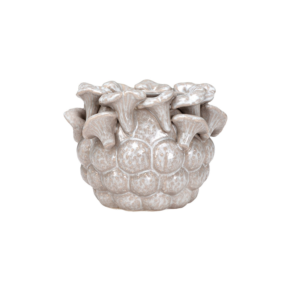 Kade Gray Clay Table Vase, 8"L x 8"W x 6.5"H