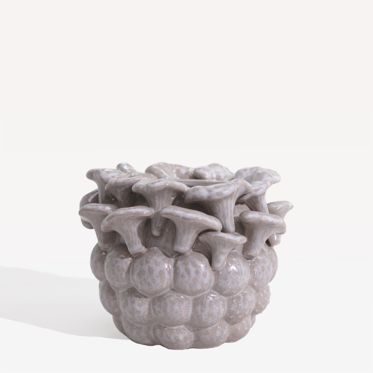 Kade Gray Clay Table Vase, 8"L x 8"W x 6.5"H