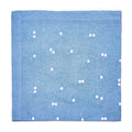 100% Linen White Scattered Dots Embroidered Napkin Ocean (Set of 4)