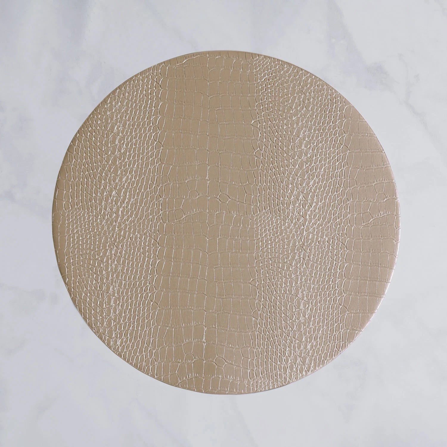 VIDA Croc Reversible 16" Round Placemats Set of 4 (Silver and Gold)