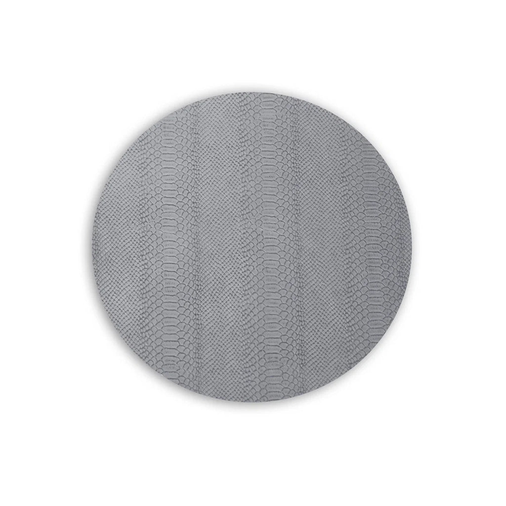 VIDA Croc Reversible 15.5" Round Placemats Set of 4 (Blue and Gray)
