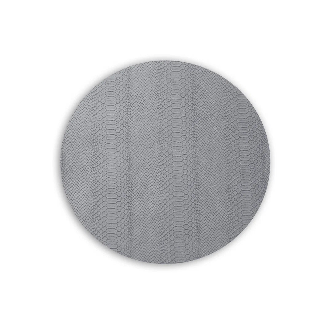 VIDA Croc Reversible 15.5" Round Placemats Set of 4 (Blue and Gray)