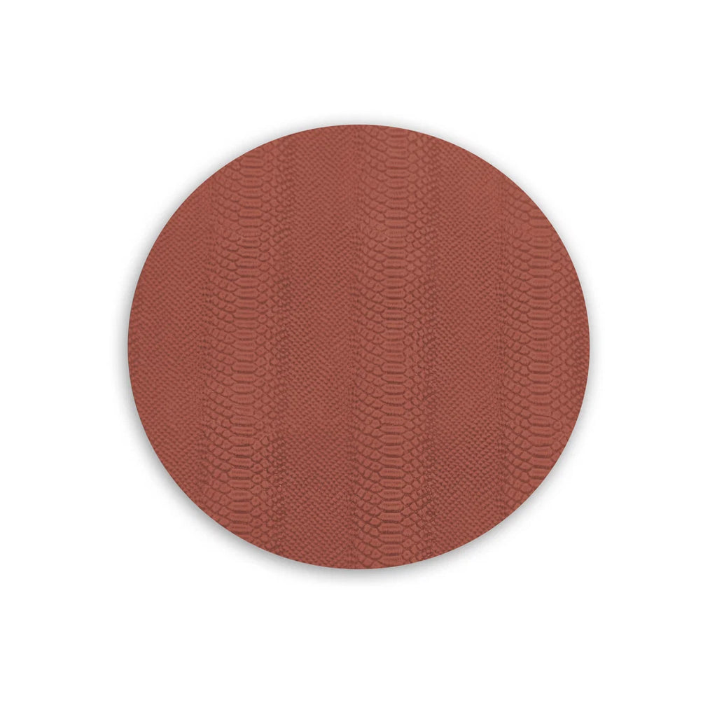 VIDA Croc Reversible 15.5" Round Placemats Set of 4 (Salmon and Taupe)