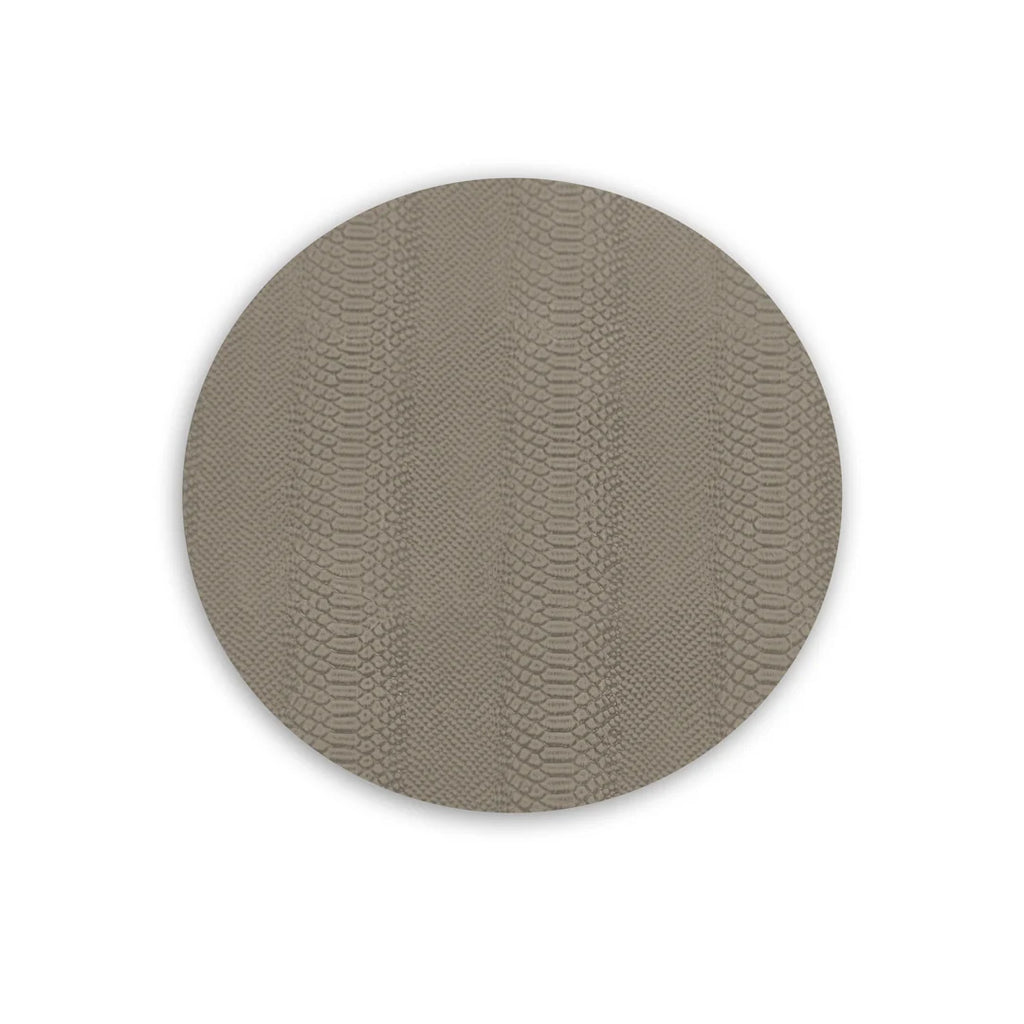 VIDA Croc Reversible 15.5" Round Placemats Set of 4 (Salmon and Taupe)
