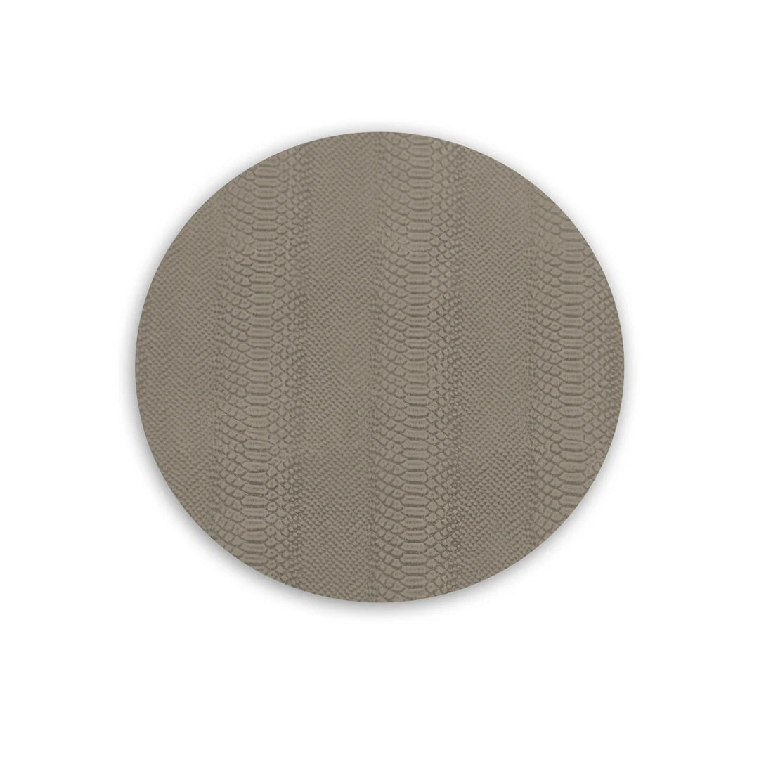 VIDA Croc Reversible 15.5" Round Placemats Set of 4 (Salmon and Taupe)