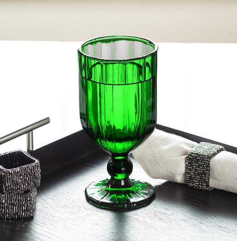 Panel Goblet Green 6.5" (Set of 4)