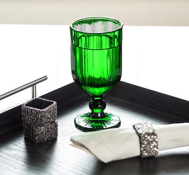 Panel Goblet Green 6.5" (Set of 4)