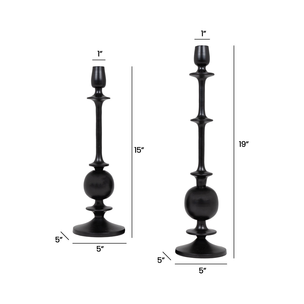 Madoc Candleholders -Set 2 5"D x 19"H