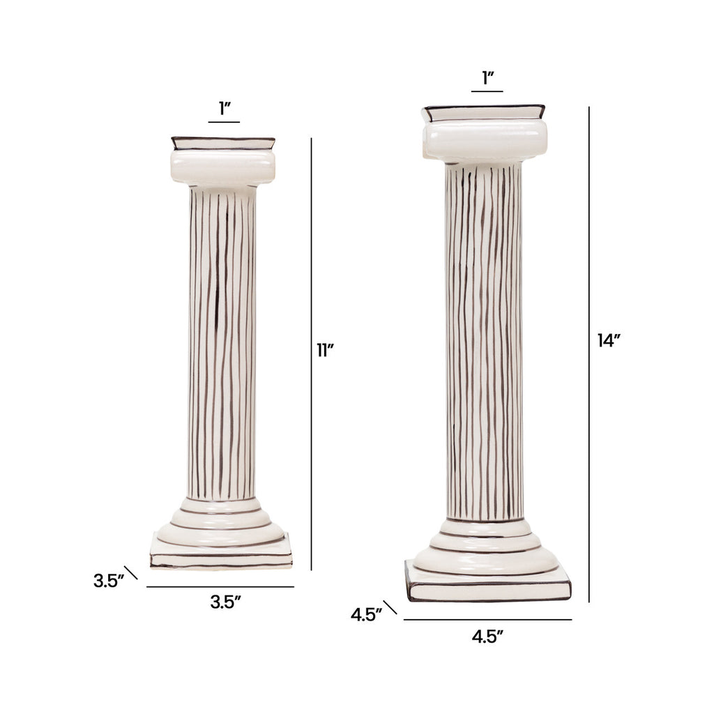 Rodeli Candleholders -Set 2 4.5"L x 4.5"W x 14"H