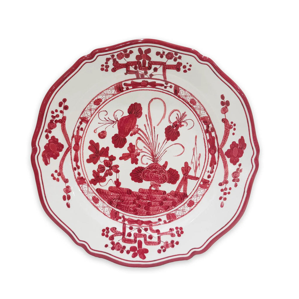 VIDA Faenza 11" Dinner Plate Set of 4 White and Red