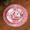 VIDA Faenza 11" Dinner Plate Set of 4 White and Red