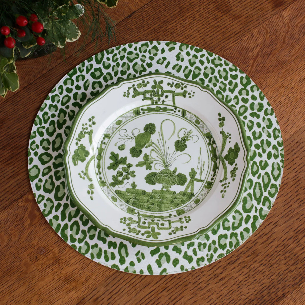 VIDA Faenza 9" Salad Plate Set of 4 White and Green