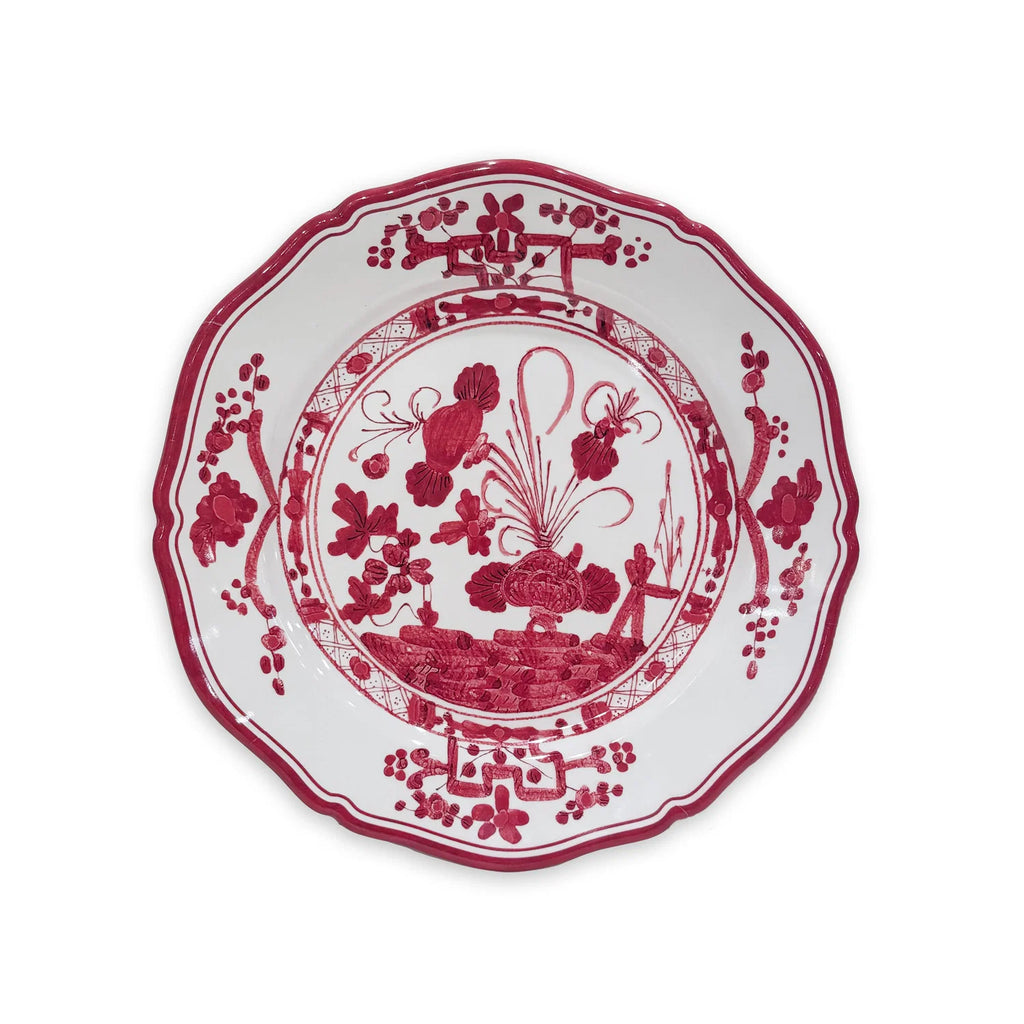 VIDA Faenza 9" Salad Plate Set of 4 White and Red