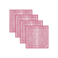 LINENS Leopard Napkins 20 x 20 Set of 4 (Pink and White)