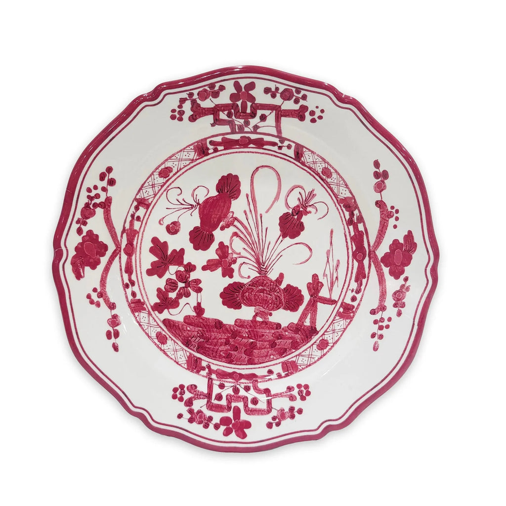 VIDA Faenza 11" Dinner Plate Set of 4 (Deep Pink and White)