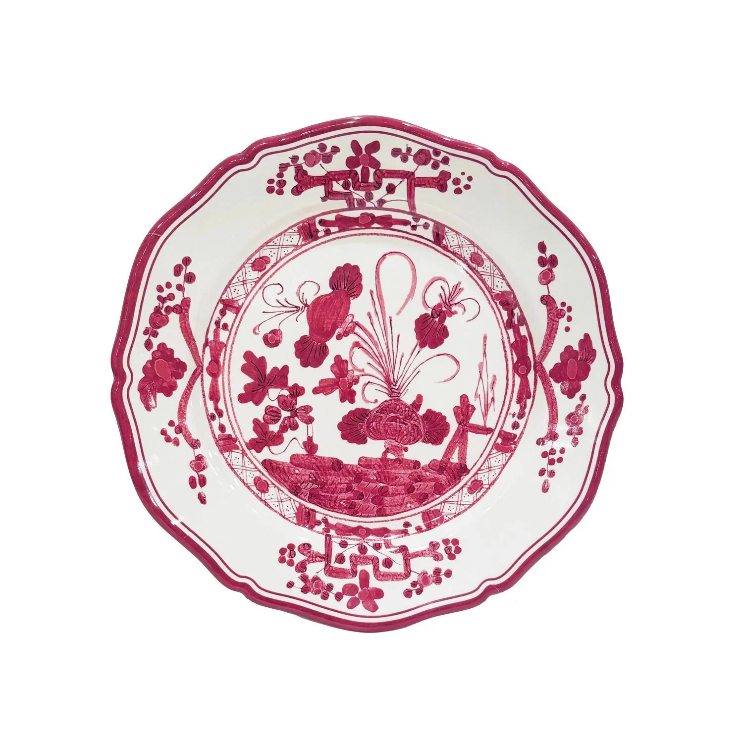 VIDA Faenza 9" Salad Plate Set of 4 (Deep Pink and White)