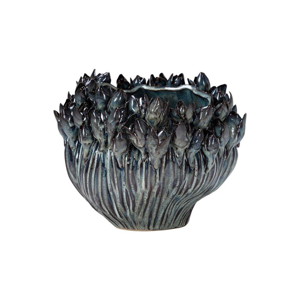 Arlen Azure Short Vase 9.5"L x 9.5"W x 8.5"H