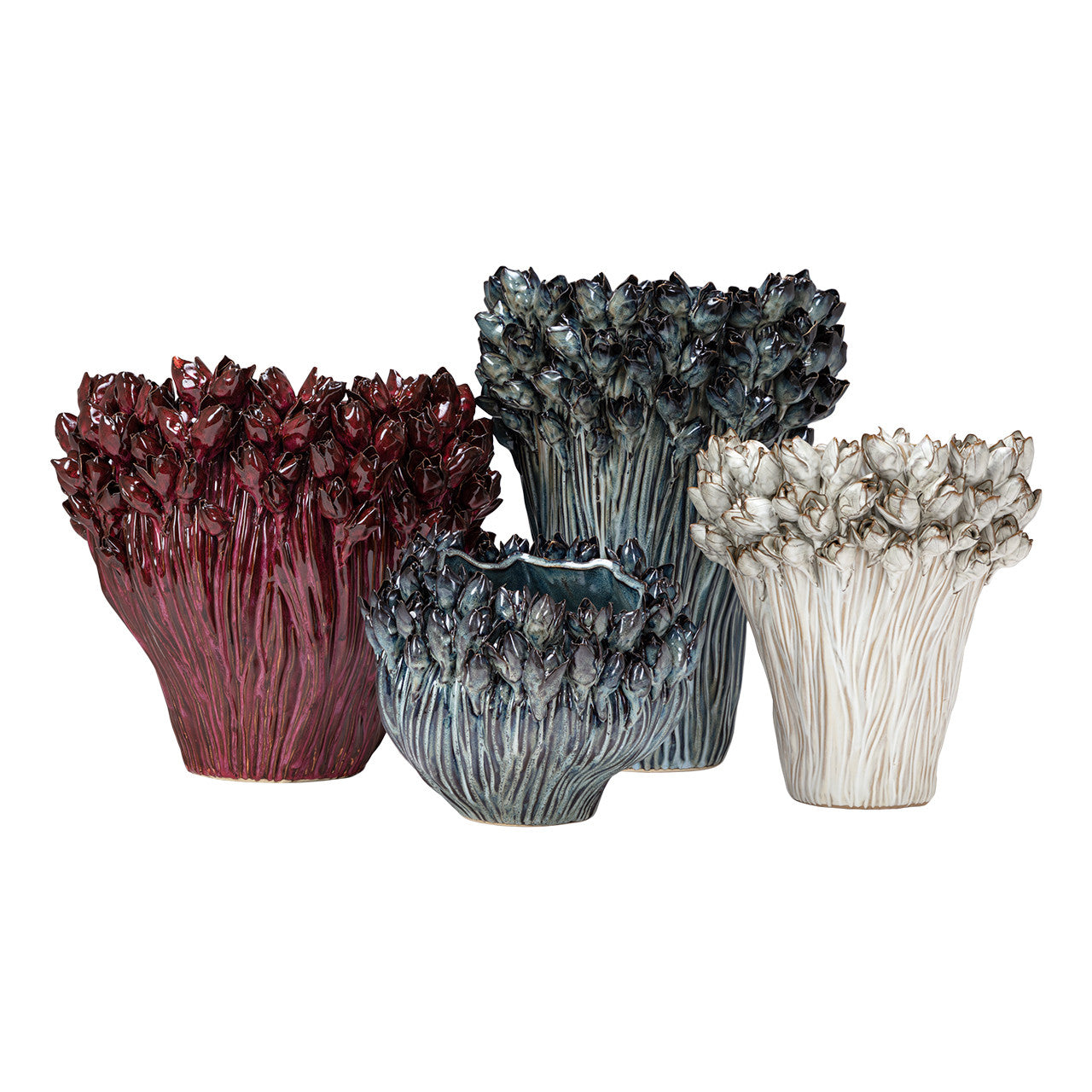 Arlen Azure Short Vase 9.5"L x 9.5"W x 8.5"H