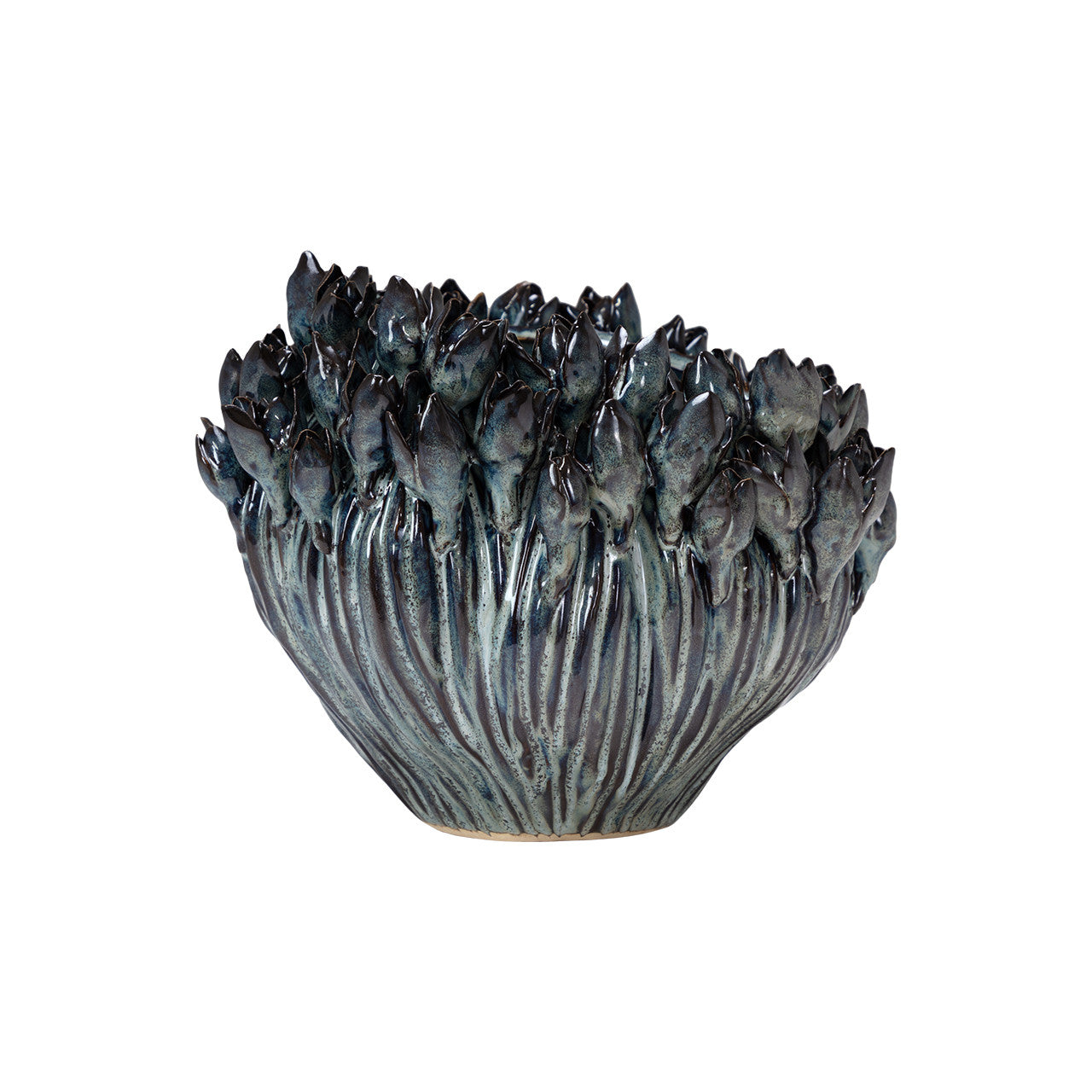 Arlen Azure Short Vase 9.5"L x 9.5"W x 8.5"H