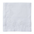 White Royal Garden Embroidered Napkin White/Moss (Set of 4)