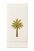Hand Embroidered Towel Gold Palm