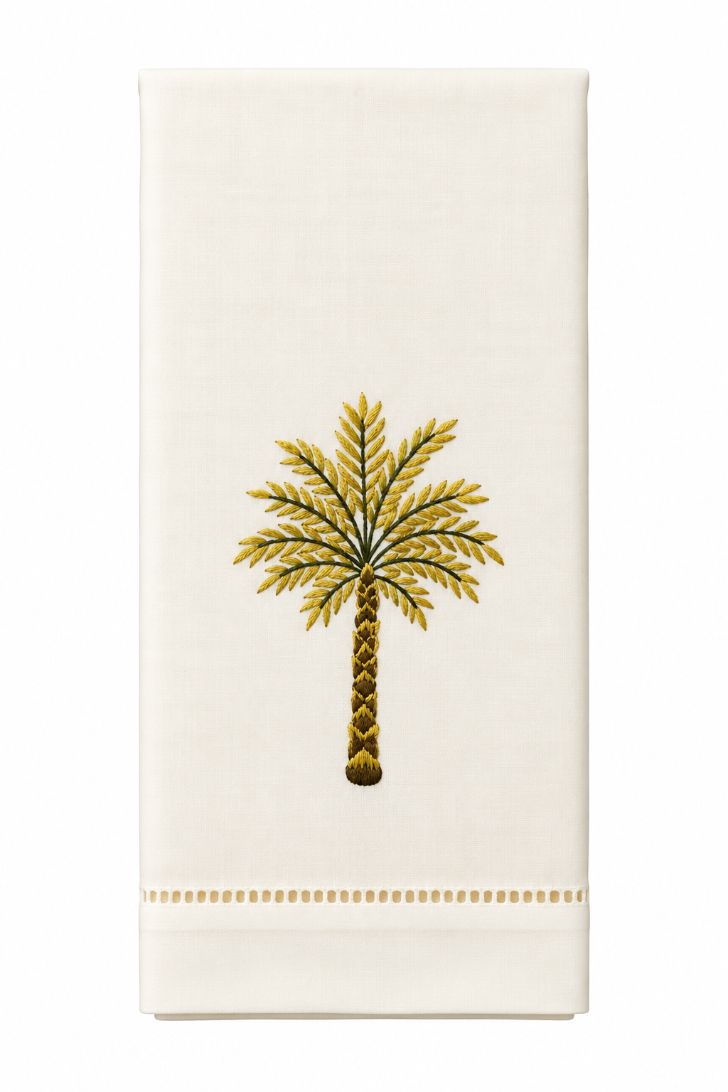 Hand Embroidered Towel Gold Palm