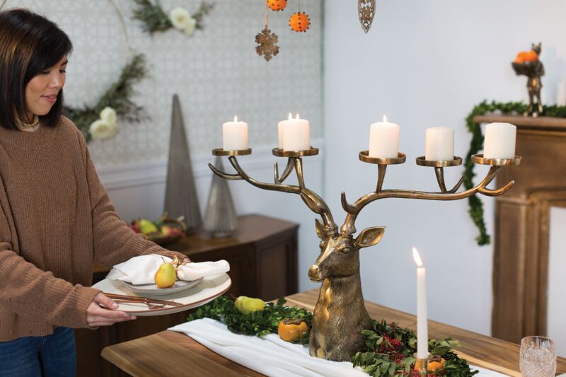Stag Collection Candleholder 35.5" X 11.5" X 21"