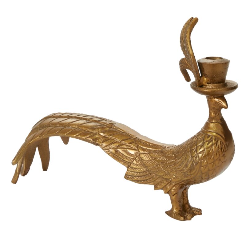 E+E  Pheasant Candlestick  13"x 4.75"x 10"