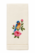 Hand Embroidered Towel Blue Bird/Rose