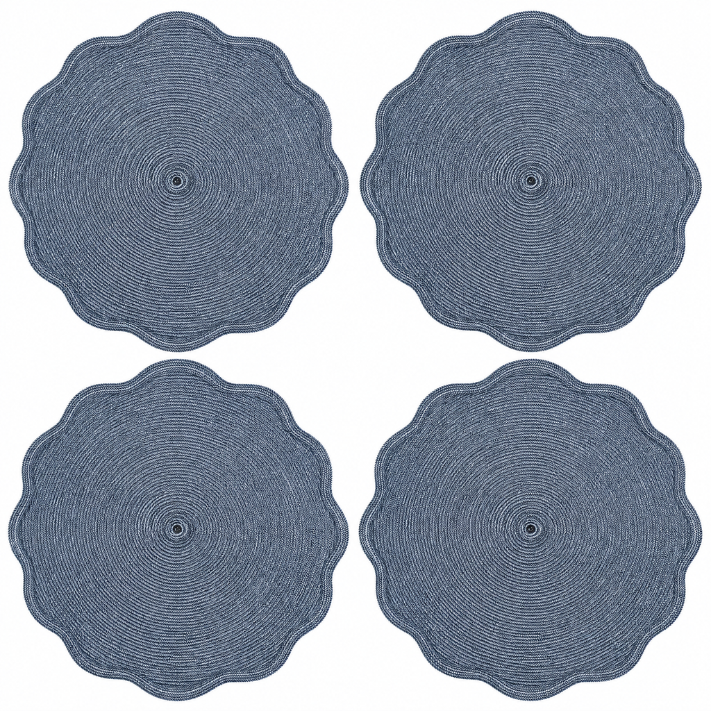 Teal Blue Tone Round Placemats (Set of 4)