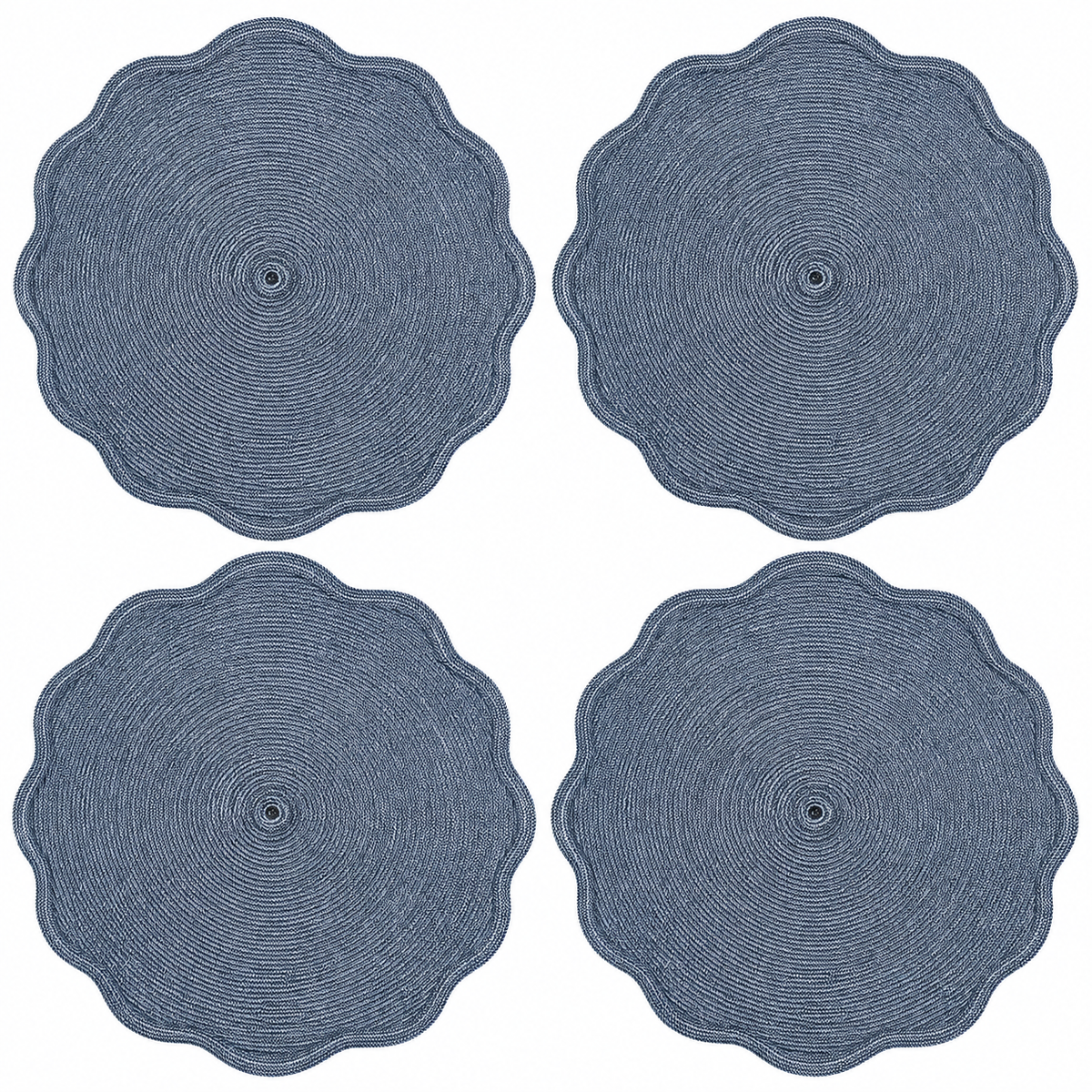 Teal Blue Tone Round Placemats (Set of 4)