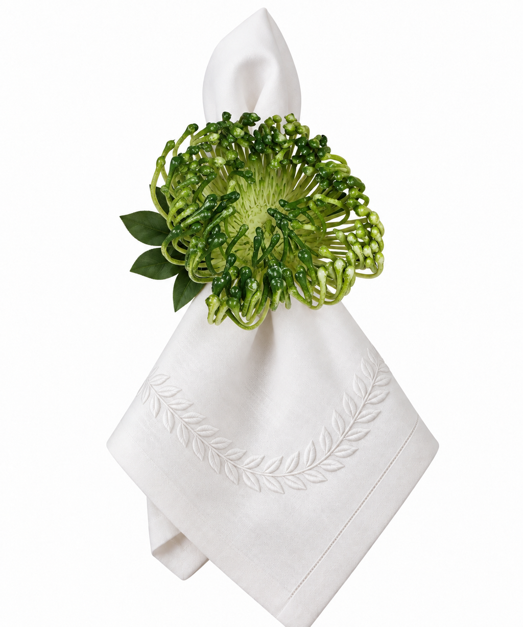Blooming Protea Napkin Ring Green (Set of 4)