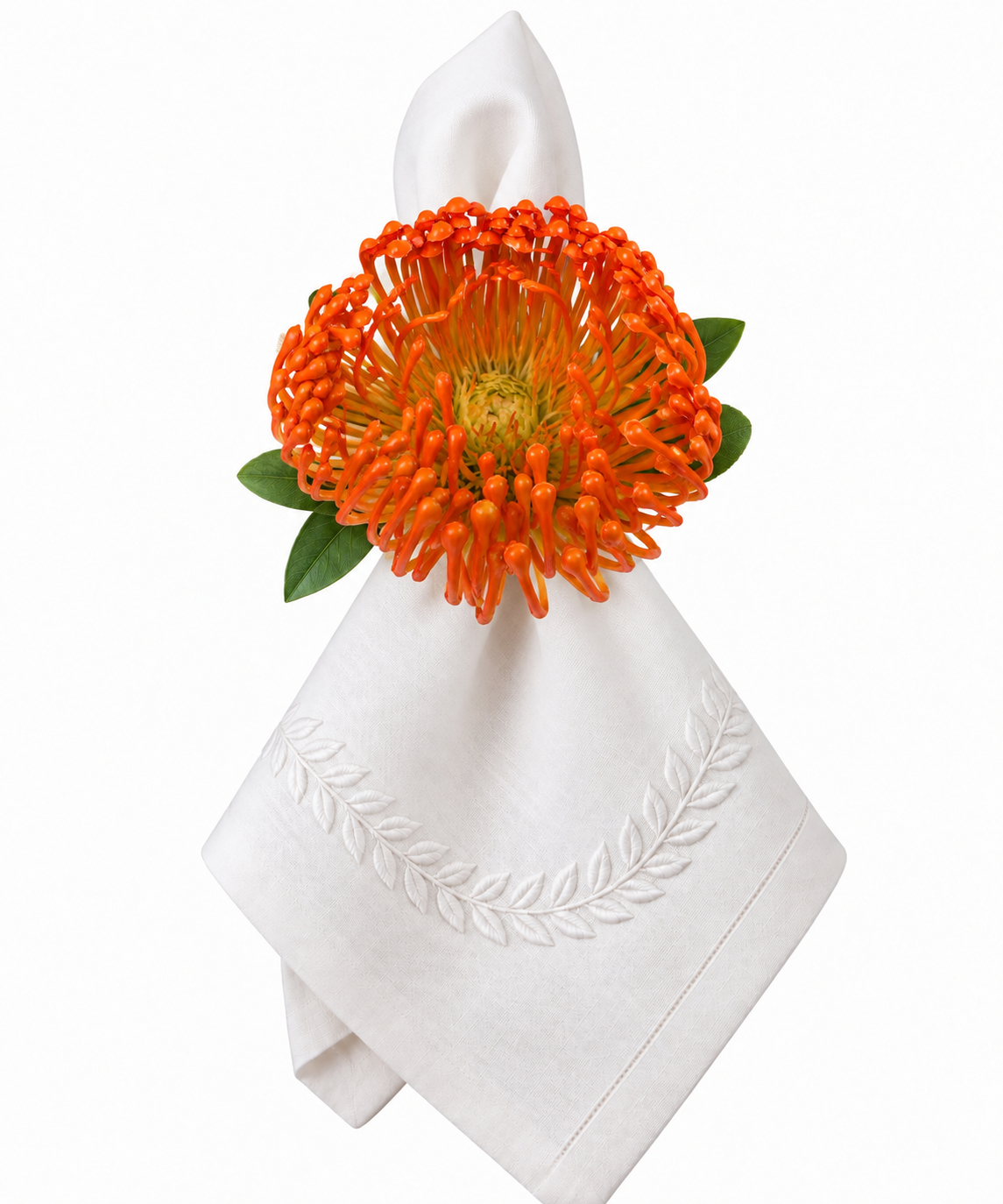 Blooming Protea Napkin Ring Orange (Set of 4)