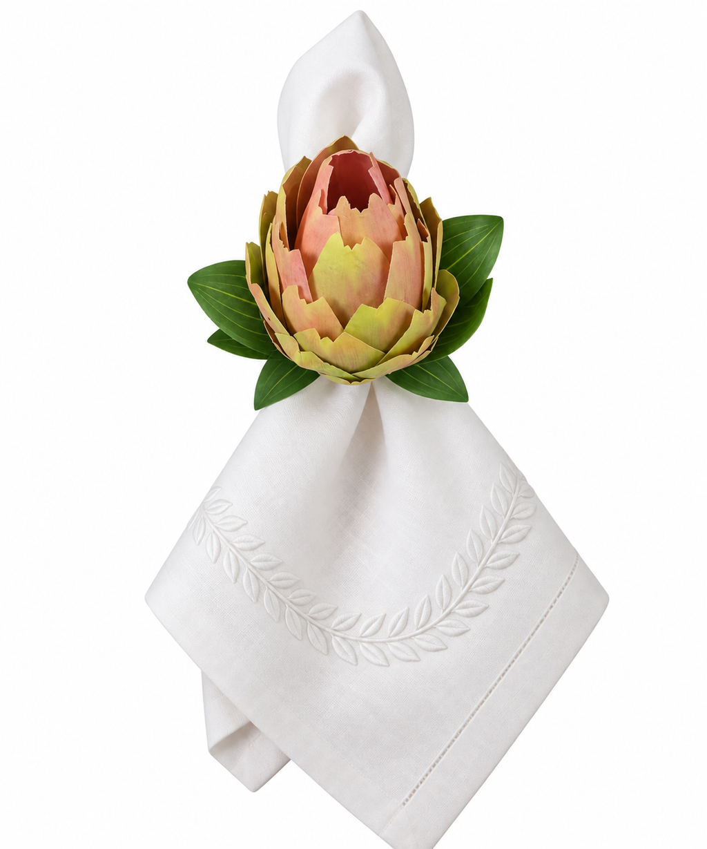 Protea Bud Napkin Ring Pink (Set of 4)