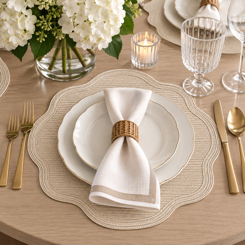 Neutral & Natural Tone Round Placemats