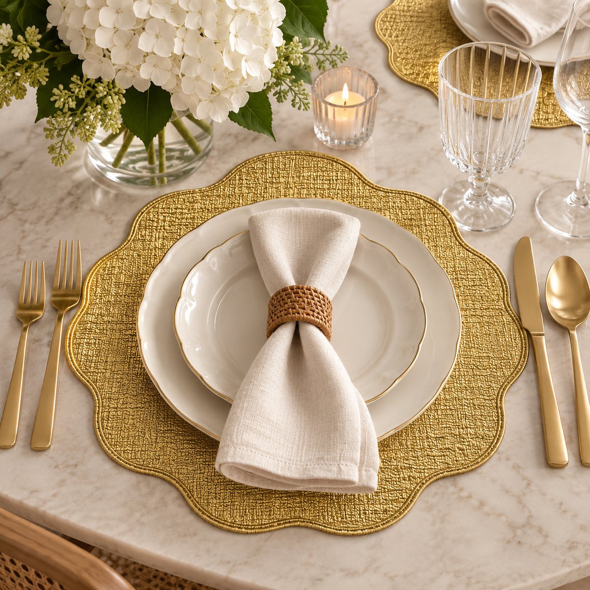 Victoria Oval Scallop Placemat - 20"x16"