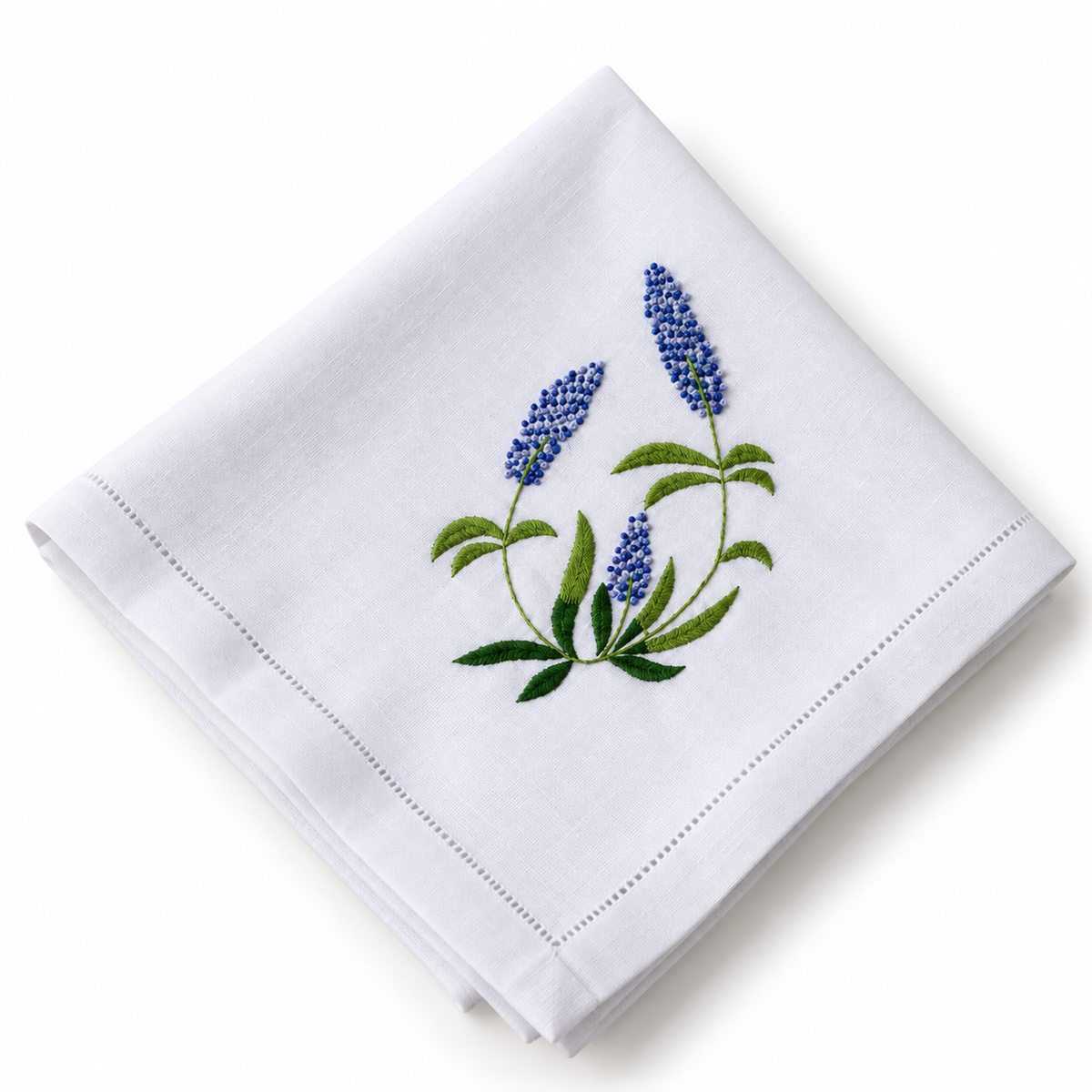 Wildflower Embroidered Napkin Blue  (Set of 4)
