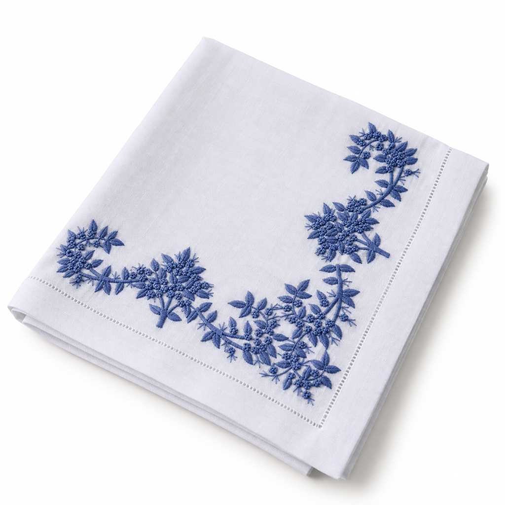 White Royal Garden Embroidered Napkin (Set of 4)