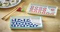 Flower & Geo Sushi Dumpling Plate Assortment Of 2 7.36" x 4.09" x 0.83"