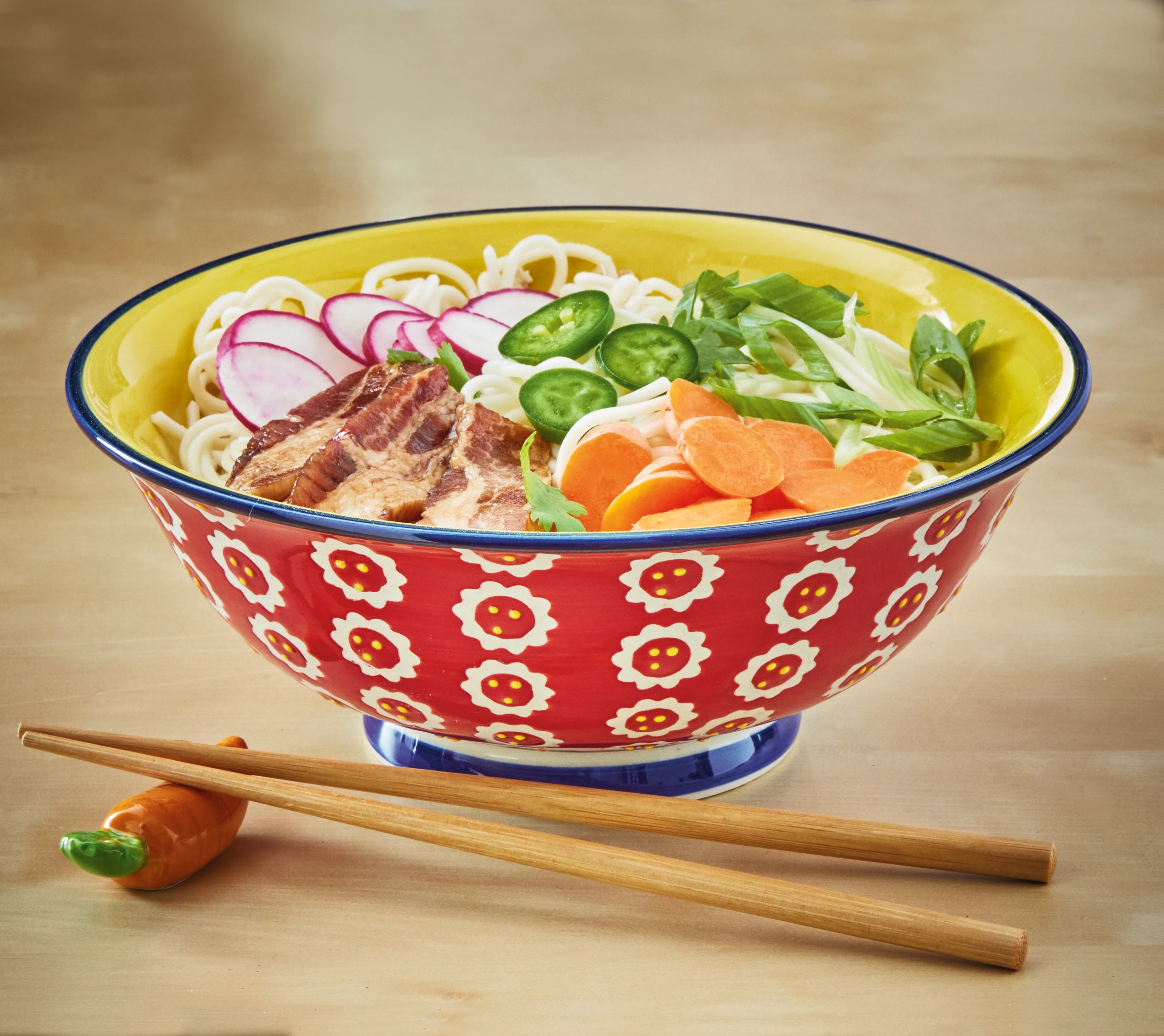 Flower Dot Ramen Bowl 7.8" x 7.8" x 3"