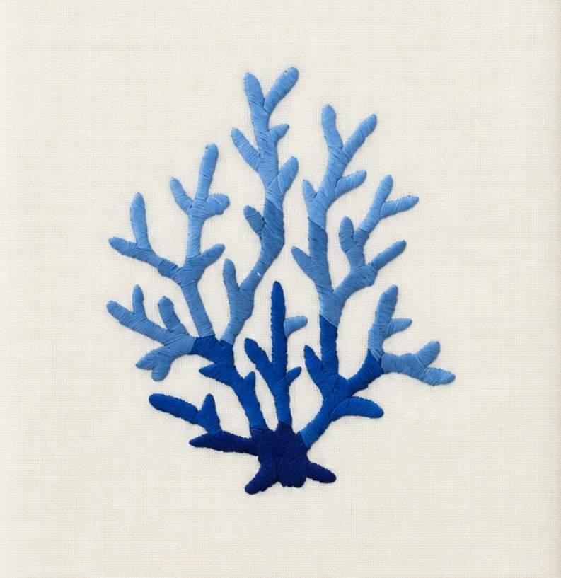 Hand Embroidered Towel Hydrangea