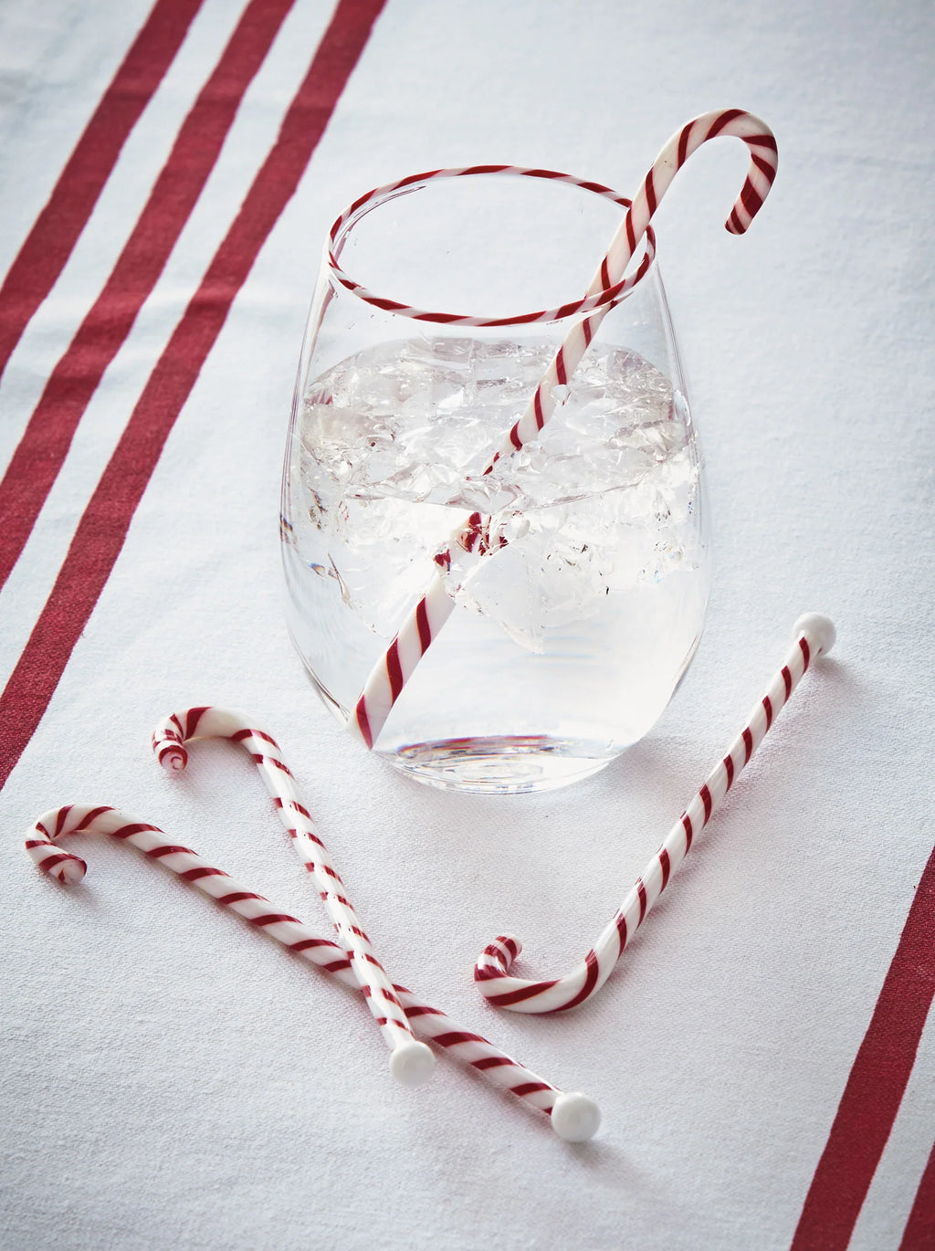 Candy Cane Swizzle Sticks Set Of 4 0.57" x 0.57" x 7.87"